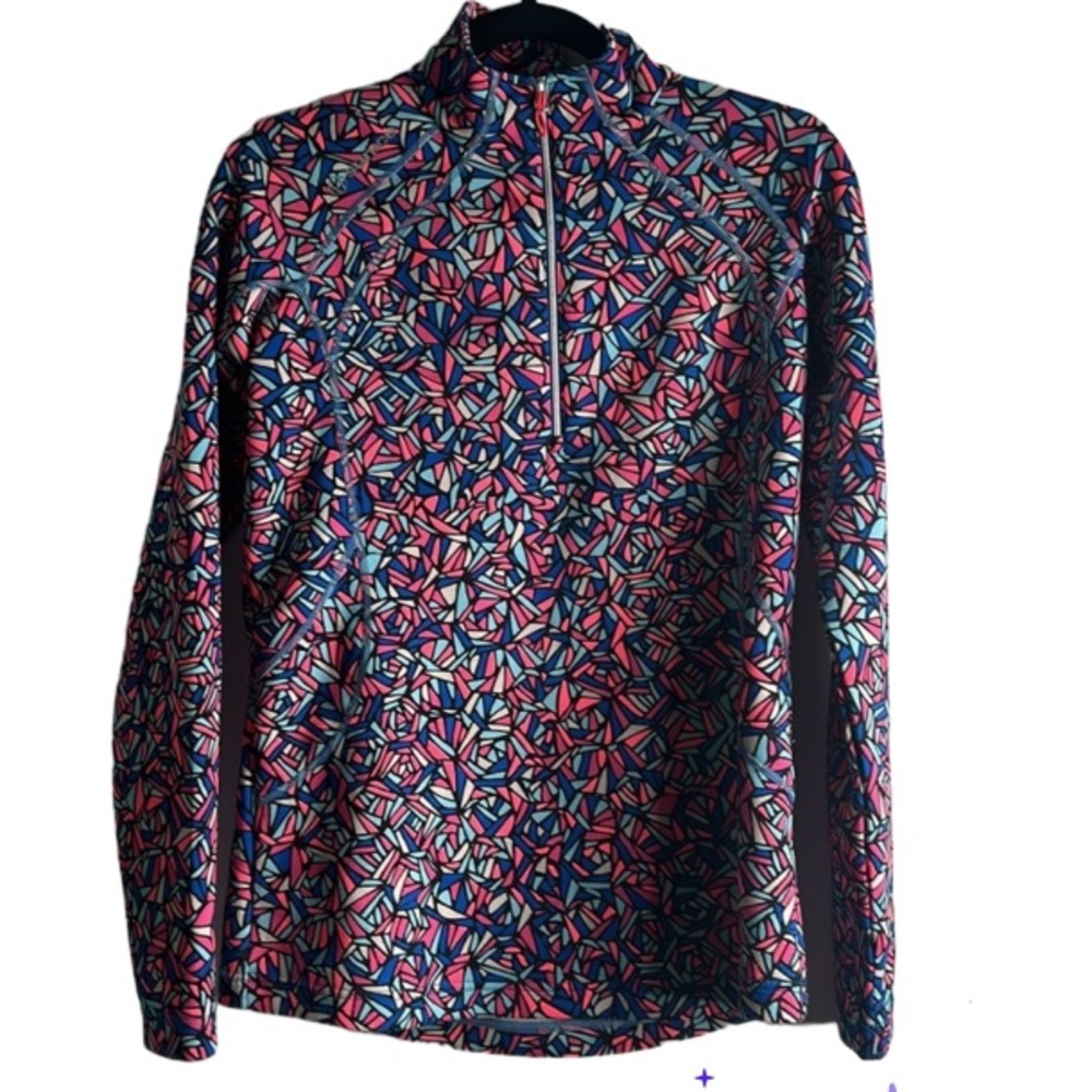 Sunice muddy light weight stretch multi color 1/4 pullover top size medi…